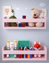 Ver imagem 1 de Kit 2 Prateleira 50cm Rosa para Livro Revista Infantil Decorativo