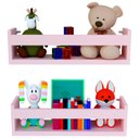 Ver imagem 1 de Kit 2 Prateleira 60cm Rosa para Livro Revista Infantil Decorativo