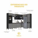 Ver imagem 5 de Cozinha Modulada Completa de Canto 9 Peças 549cm 17 Portas 2 Gavetas com Tampo Mônaco Chumbo/Titânio