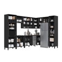 Ver imagem 2 de Cozinha Modulada Completa de Canto 9 Peças 549cm 17 Portas 2 Gavetas com Tampo Mônaco Chumbo/Titânio
