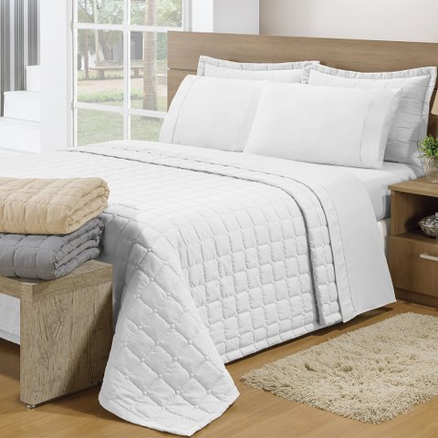 Cobre Leito King Soft 3 peças Branco