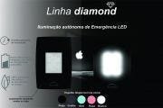 Luz de Emergência autônoma de led cor branco, Linha Diamond - Preto - 2