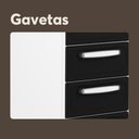 Ver imagem 5 de Balcão de Aço 3 Portas 4 Gav Preto Branco Evidence Bertolini Branco/preto