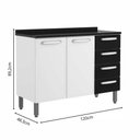 Ver imagem 2 de Balcão de Aço 3 Portas 4 Gav Preto Branco Evidence Bertolini Branco/preto