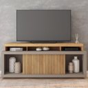 Ver imagem 1 de Rack para TV até 75 Polegadas MDF 180cm Valença Caemmun Marrom Buriti/Fendi