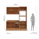 Ver imagem 3 de Cozinha Pérola com Rodapé e Tampo 190 cm 3 Peças Yescasa Azul/Freijó