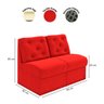 Sofá 2 Lugares Suede Pequeno Espuma D28 90x85x80:vermelho - 2
