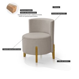 Kit 2 Poltronas Verona Orgânica Retro Bege Redenobre - 5