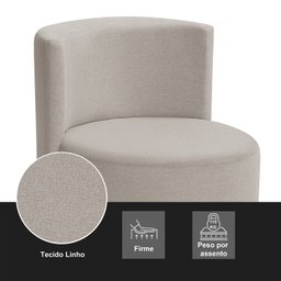 Kit 2 Poltronas Verona Orgânica Retro Bege Redenobre - 4