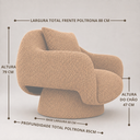 Ver imagem 4 de Poltrona Decorativa Aury Giratória Bouclê Moscow Design Orgânico - Terracota