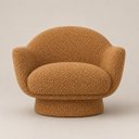 Ver imagem 3 de Poltrona Decorativa Aury Giratória Bouclê Moscow Design Orgânico - Terracota