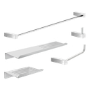 Ver imagem 1 de Kit de Acessórios para Banheiro Alto Brilho 5 Peças 2101tr Grego Metal