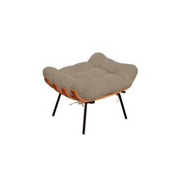 Kit Poltrona e Puff Costela Suede Cappuccino Vallisa Decor - 4