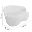 Ver imagem 5 de Kit Namoradeira + 2 Poltronas Decorativa Beatriz Orgânica Couro Branco