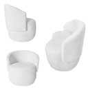 Ver imagem 2 de Kit Namoradeira + 2 Poltronas Decorativa Beatriz Orgânica Couro Branco