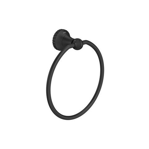 Porta Toalha Argola Pérola Black Matte Deca Deca Metais
