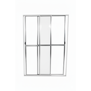 Porta Sacada 3 Folhas de Vidro Aluminio Brilhante C/ Trinco 2,10x1,20