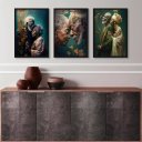 Ver imagem 1 de Kit 3 Quadros Fotografias Preta e Preto Velho 45x34cm:madeira Preta