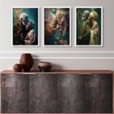 Ver imagem 2 de Kit 3 Quadros Fotografias Preta e Preto Velho 45x34cm:madeira Preta