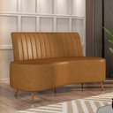 Ver imagem 6 de Sofá Chaise Living 2 Lugares 135cm para Sala Cayman K01 Sintético Caramelo