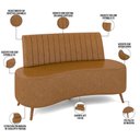 Ver imagem 7 de Sofá Chaise Living 2 Lugares 135cm para Sala Cayman K01 Sintético Caramelo