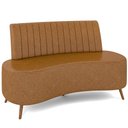 Ver imagem 1 de Sofá Chaise Living 2 Lugares 135cm para Sala Cayman K01 Sintético Caramelo