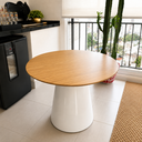 Ver imagem 2 de Mesa de Jantar Redonda 60cm Freijó - Base Cone Branco