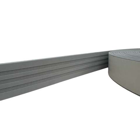 Moldura Roda Meio Ripado Eva Adesivo Lua 5cmx5mm 10 Metros - Cinza