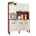 Ver imagem 1 de Kit de Cozinha 6 Portas e 2 Gavetas Udine Nogueira Off White