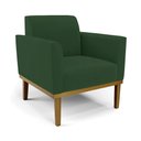 Ver imagem 1 de Poltrona Base de Madeira Fixa Castanho Marisa Veludo Verde - D'Rossi