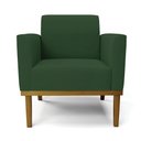Ver imagem 3 de Poltrona Base de Madeira Fixa Castanho Marisa Veludo Verde - D'Rossi