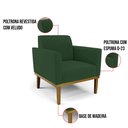 Ver imagem 6 de Poltrona Base de Madeira Fixa Castanho Marisa Veludo Verde - D'Rossi