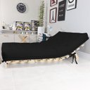 Ver imagem 4 de Futon Casal Tokio Sofá Cama Preto Acquablock com Madeira Maciça