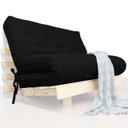 Ver imagem 1 de Futon Casal Tokio Sofá Cama Preto Acquablock com Madeira Maciça