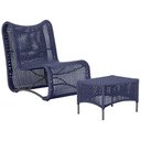 Ver imagem 1 de 1 Poltrona e Mesa Texas Alumínio Preto Corda Náutica Trama Azul