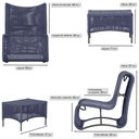 Ver imagem 2 de 1 Poltrona e Mesa Texas Alumínio Preto Corda Náutica Trama Azul