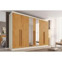 Ver imagem 1 de Guarda Roupa Casal 6 Portas (2 C/ Espelho) e 4 Gavetas Alba Plus Off White/peroba - Europa