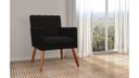 Ver imagem 4 de Kit 2 Poltronas Decorativa Cecília Couro Preto Pés Madeira Ms Decor