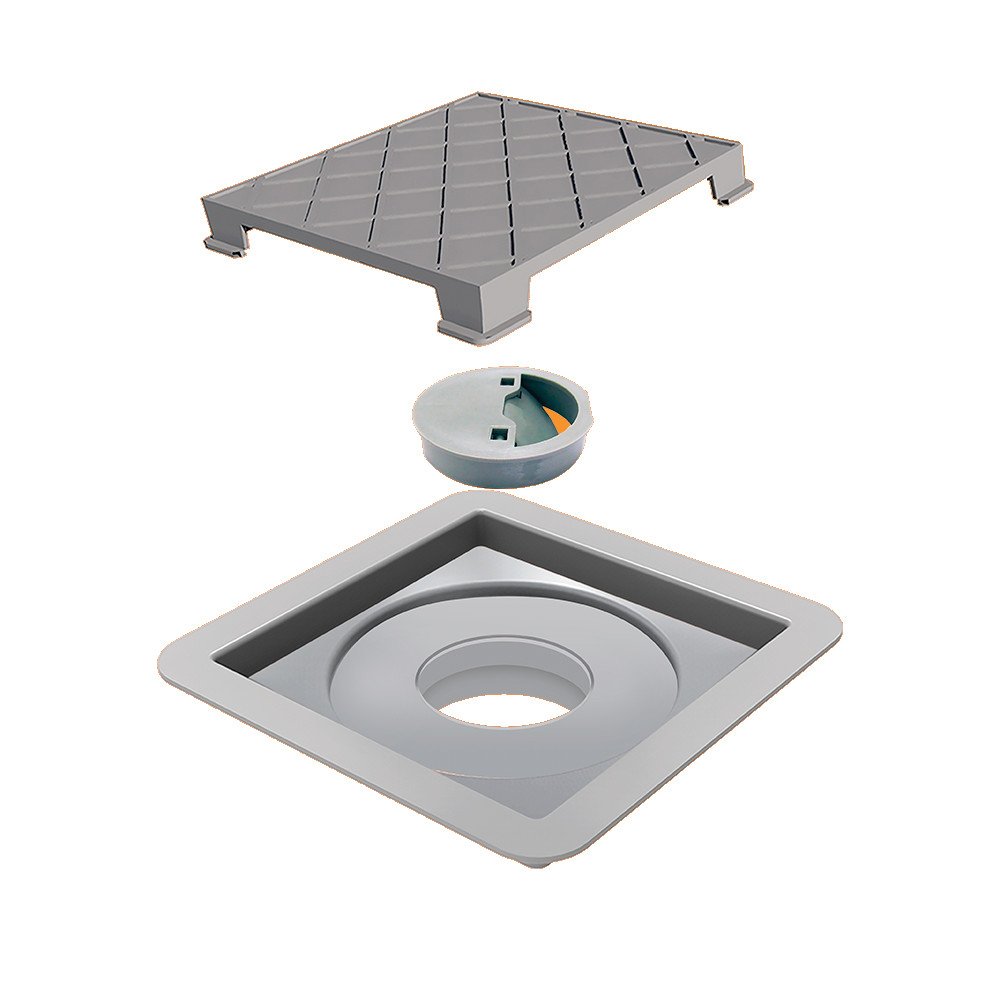 Ralo Oculto Tampa Invisível Quadrado em Pvc 10 X 10 Novii - 2