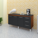 Ver imagem 6 de Balcao com Tampo 150cm 9130x9310 Savana Preto Mobbs