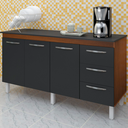 Ver imagem 2 de Balcao com Tampo 150cm 9130x9310 Savana Preto Mobbs
