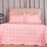 Cobre Leito Queen Classic Estampado 160 Fios 3 Peças Grid Rose - 4