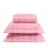 Cobre Leito Queen Classic Estampado 160 Fios 3 Peças Grid Rose - 1