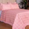Cobre Leito Queen Classic Estampado 160 Fios 3 Peças Grid Rose - 2