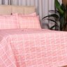 Cobre Leito Queen Classic Estampado 160 Fios 3 Peças Grid Rose - 3
