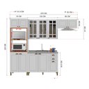 Ver imagem 4 de Cozinha Americana Modulada Torre Quente Aéreo de 120cm com Vidro Reflecta Balcão para Pia Sem Tampo Compacta 4 Peças Paris