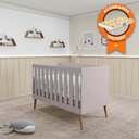 Ver imagem 1 de Berço Mini Cama Móveis Estrela Ternura - Rosa Wood + Colchão Gazin