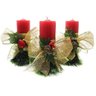 Kit 3 Velas Vermelhas Decorativas para Natal com Laço Dourado - 1