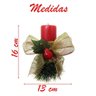 Kit 3 Velas Vermelhas Decorativas para Natal com Laço Dourado - 3