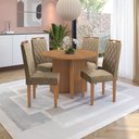 Ver imagem 1 de Conjunto Sala de Jantar Nira Kappesberg 4 Cadeiras Veludo Bege